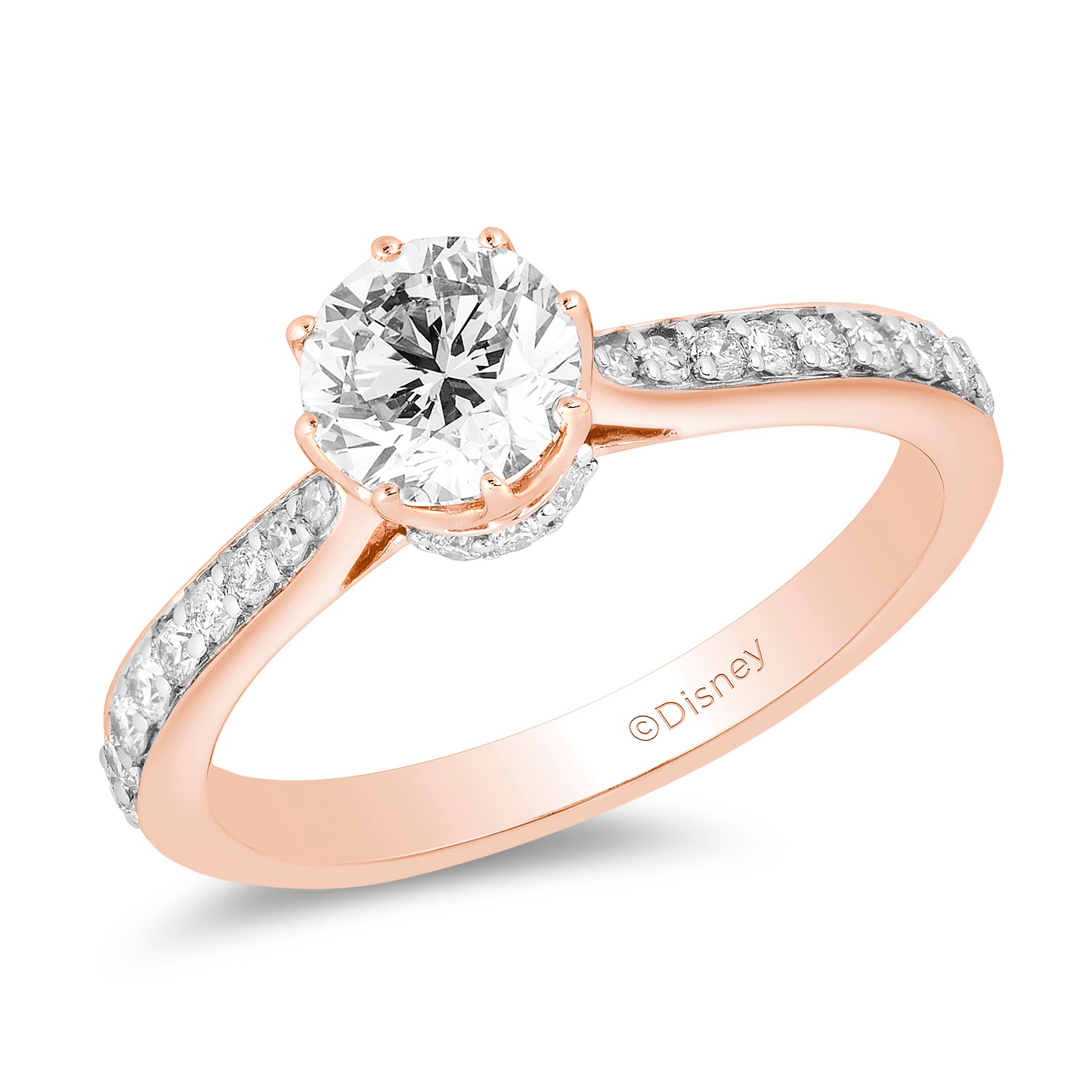 Buy Enchanted Disney 0.24Ct Round Cut CZ Ariel Tiara Engagement Ring in 925  Silver SJ10290 Free Shipping- Shopneez Jewelry